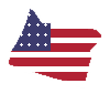 Oregon state outline filled with the American flag