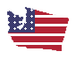 Washington state outline filled with the American flag